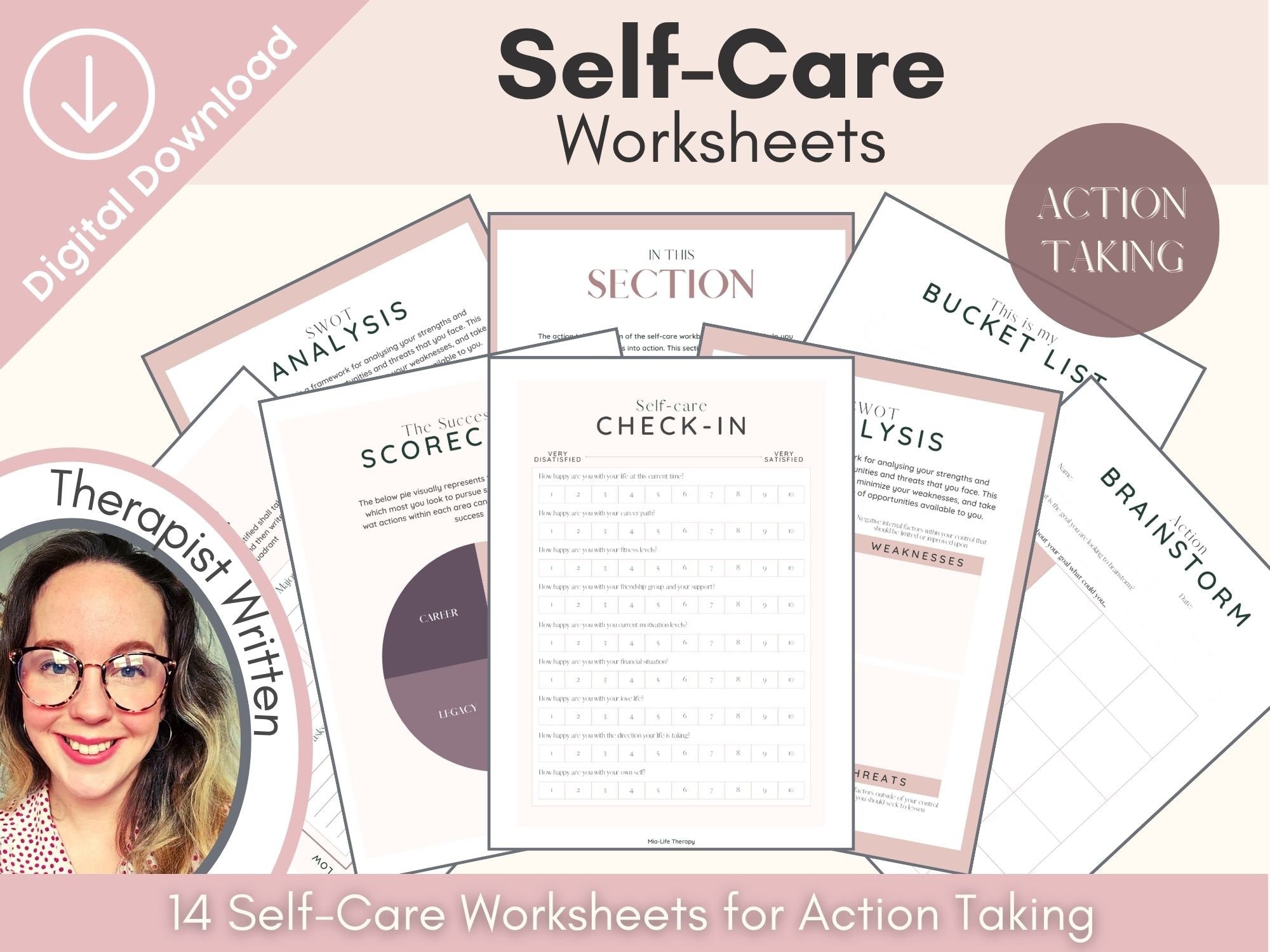 14 Self Care Worksheets for Taking Action – mialiferesources