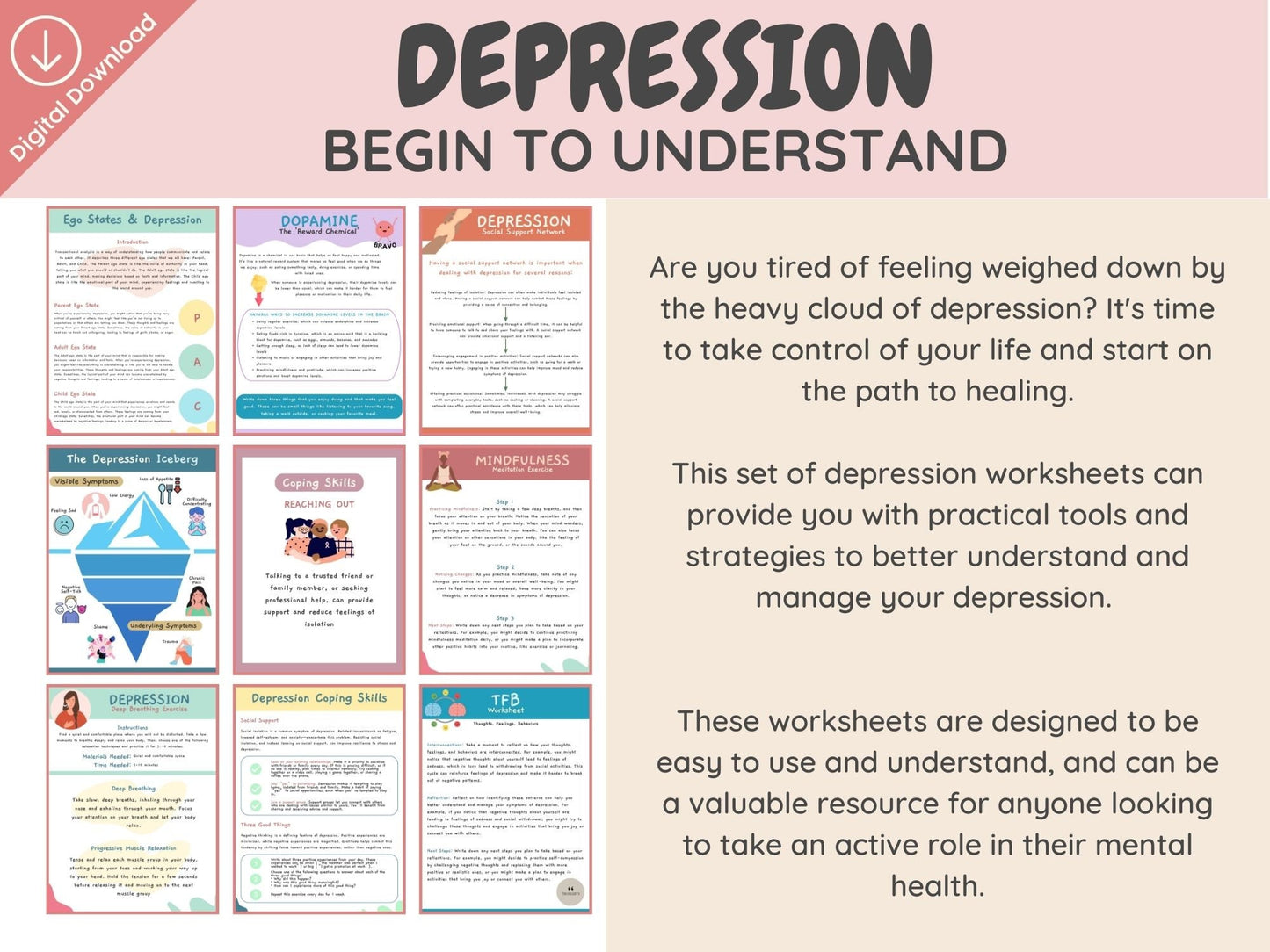 Depression Worksheets - 45 Pages