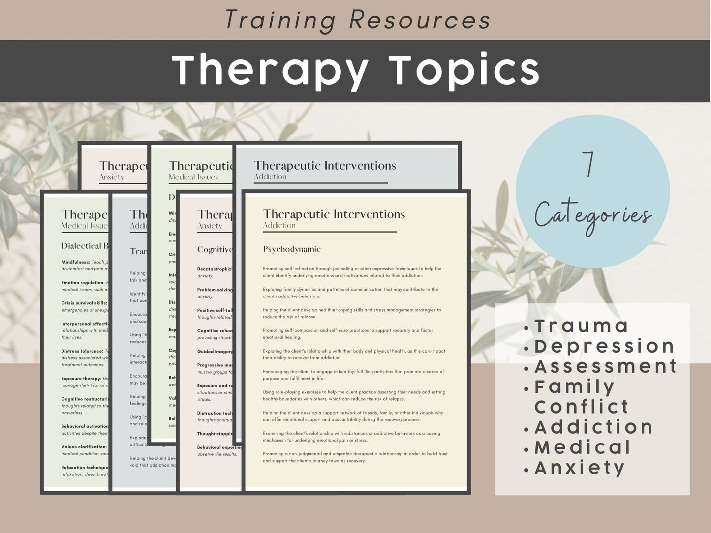 750 Therapy Interventions Cheat Sheet