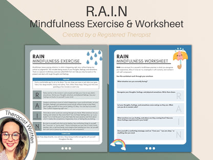 ACT Mindfulness Exercise & Worksheet, RAIN