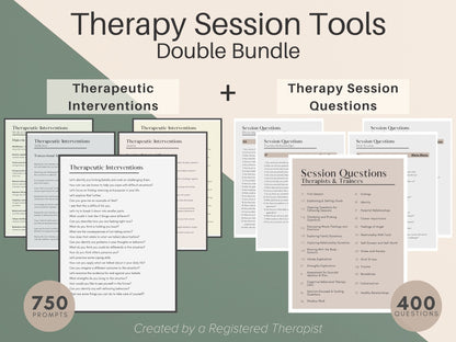 Therapy Interventions and Session Questions Double Bundle