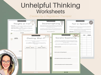 Unhelpful Thinking CBT Tools - 5 Worksheet Pack