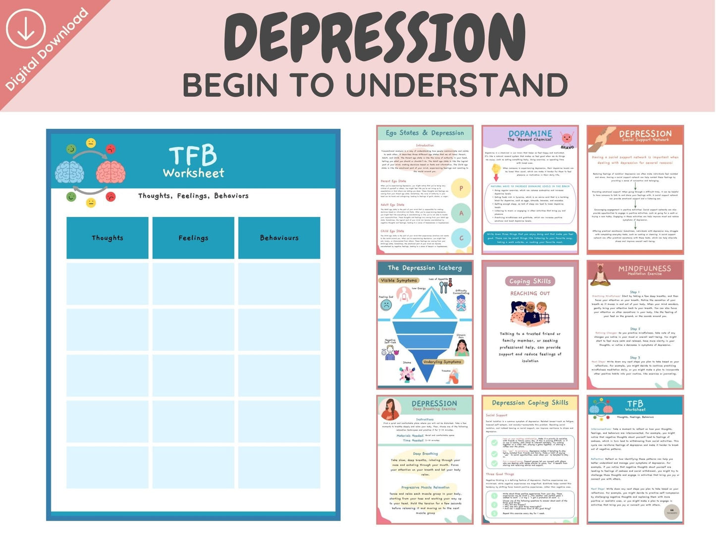 Depression Worksheets - 45 Pages