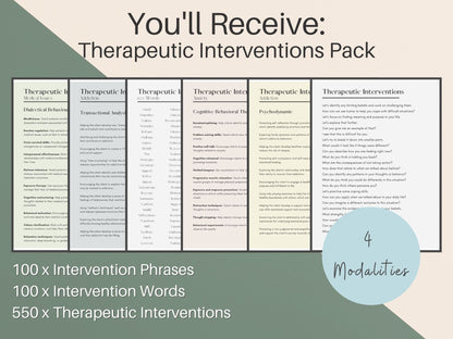 Therapy Interventions and Session Questions Double Bundle