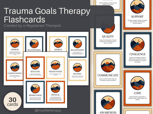 Trauma Goals for Therapy Flashcard Pack