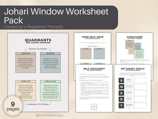 Johari Window Worksheet Pack