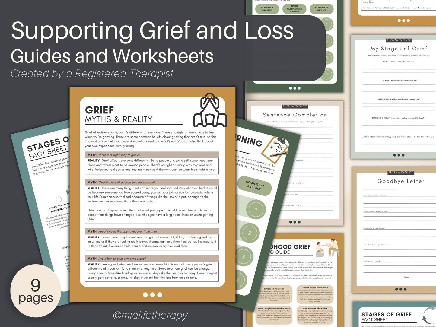 Grief Worksheets Dealing with Loss