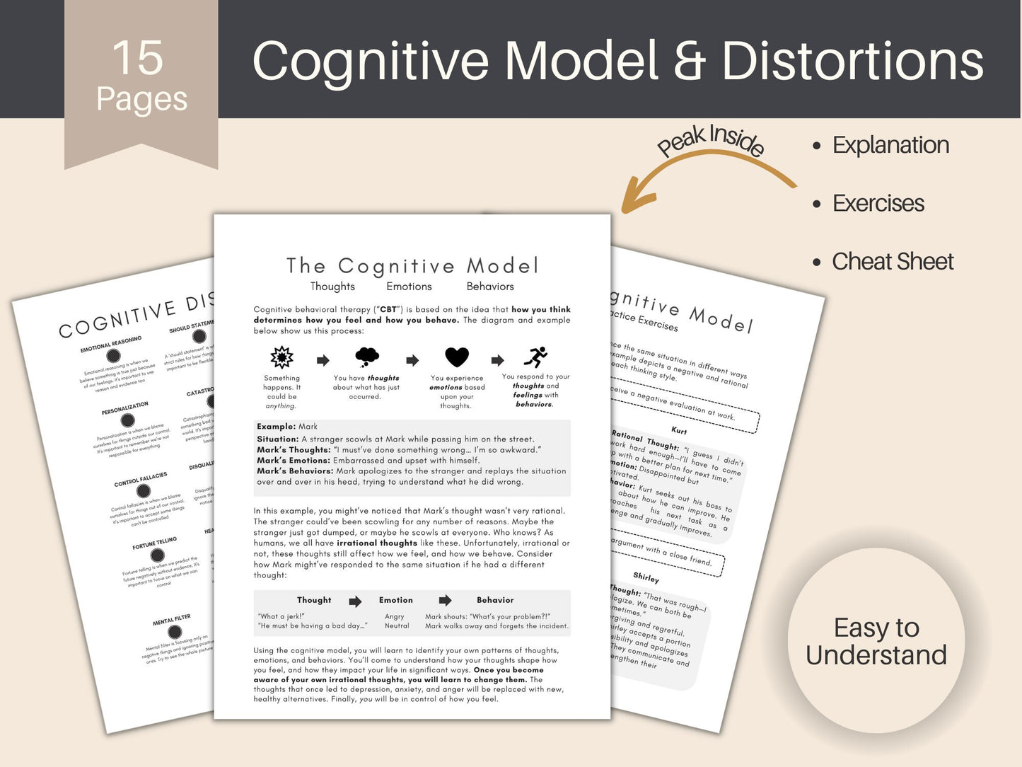 CBT Worksheets 56 Page Bundle