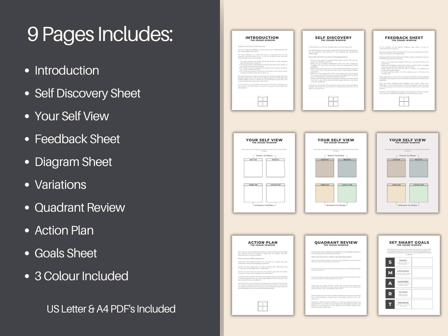 Johari Window Worksheet Pack