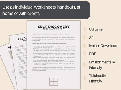 Johari Window Worksheet Pack