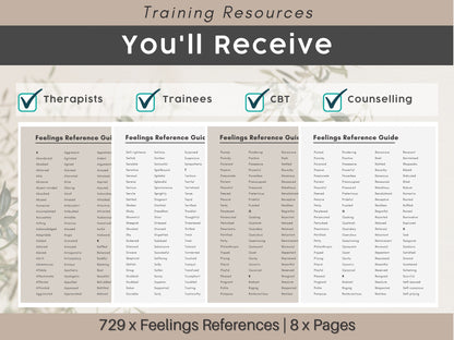 729 Feelings Reference Guide for Therapists