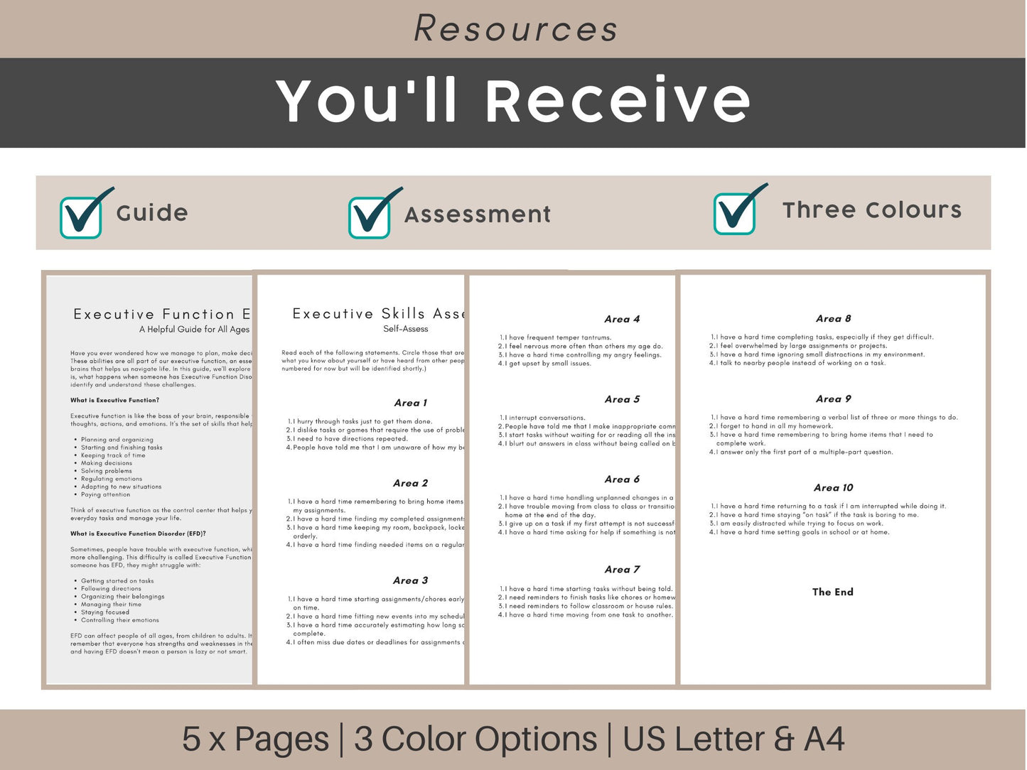 Executive Function Assessment ADHD Resource