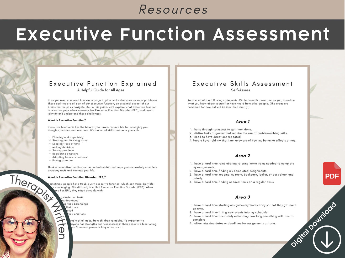 Executive Function Assessment ADHD Resource